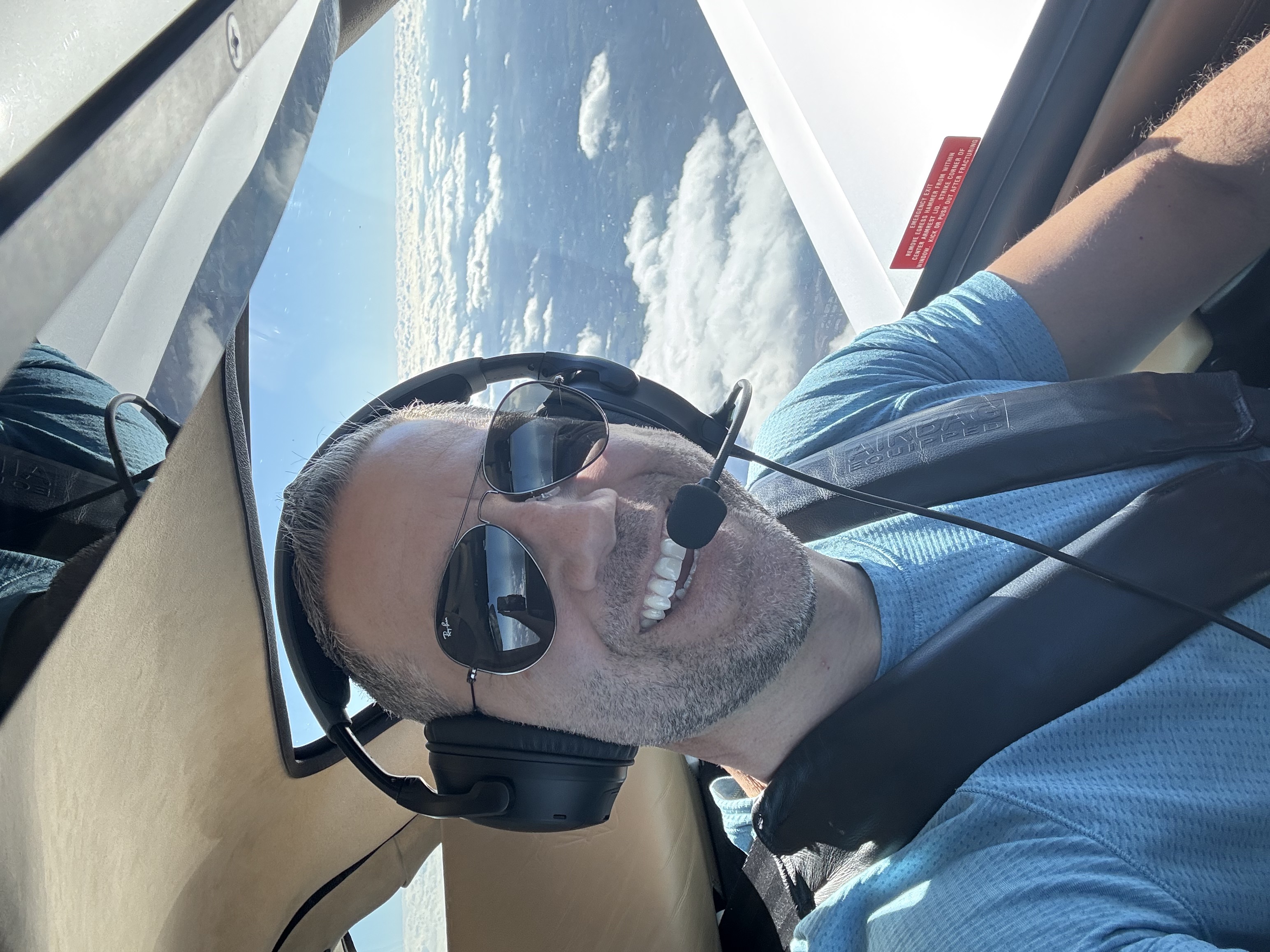 Chris Creegan, CFI/CFII, in the cockpit of a Cirrus SR22